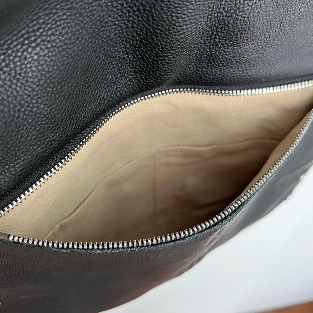 Hammitt Montana Large Black Pebbled Leather Silver Stud Grommets Crossbody Bag - Picture 7 of 8